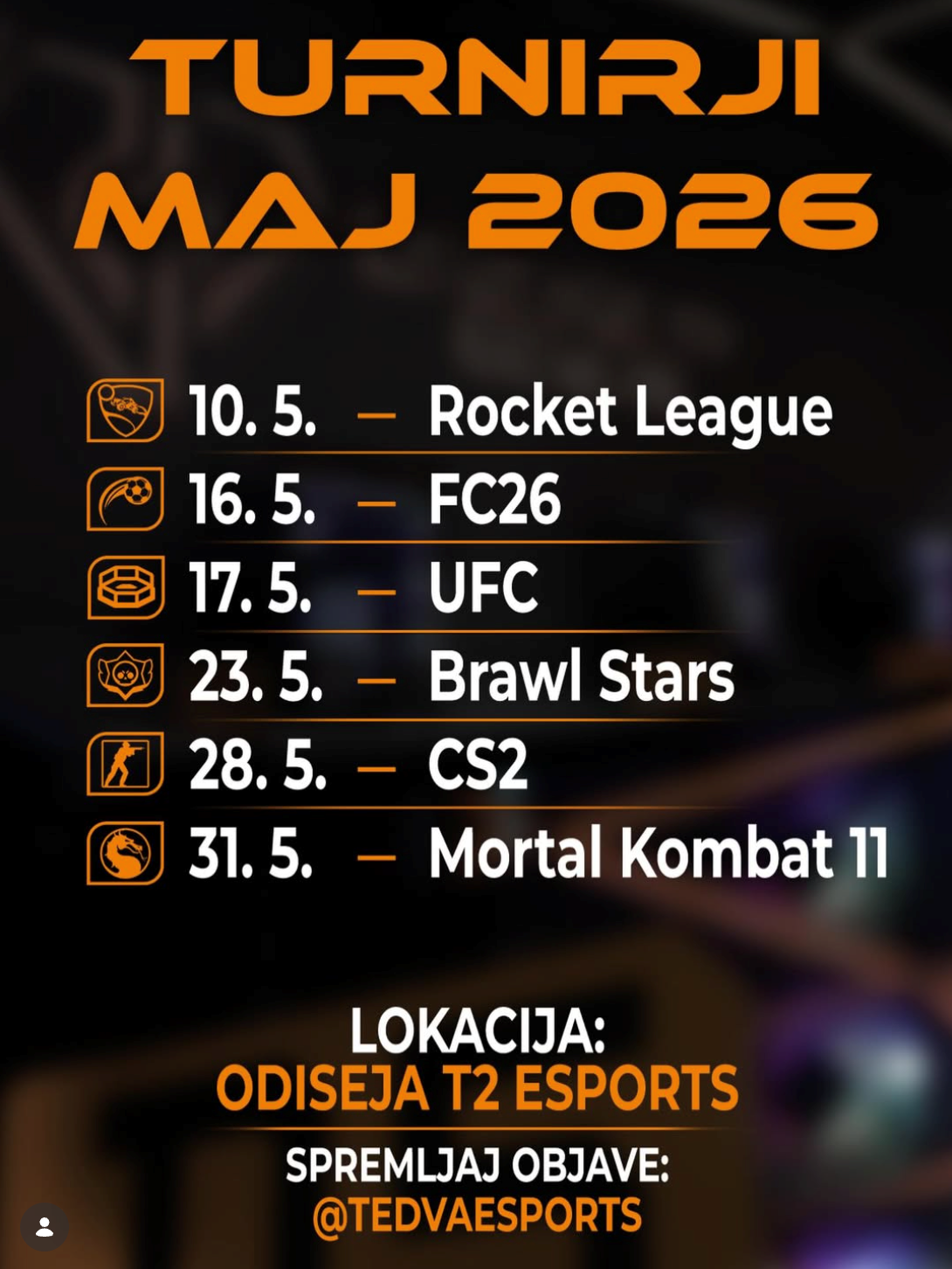 Gaming turnirji v maju